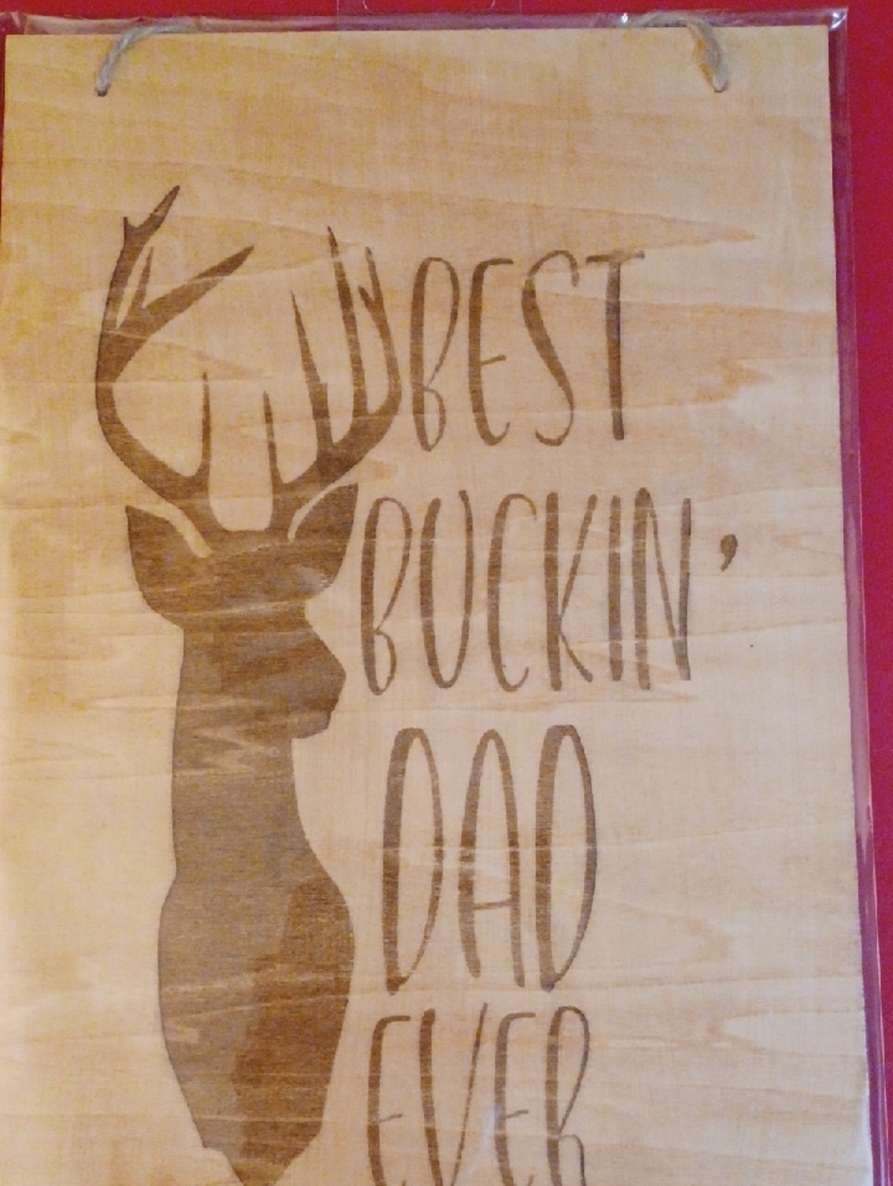 8x10 Wooden Deer Head "Best Buckin' Dad Ever" Wall Plaque - Brown